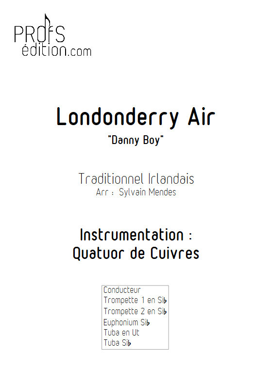 Danny Boy (Londonderry Air) - Quatuor Cuivres - TRADITIONNEL - front page