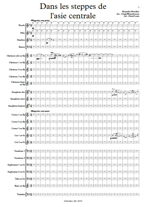 Dans les steppes de l'asie centrale - Orchestre d'Harmonie - BORODINE A. - app.scorescoreTitle