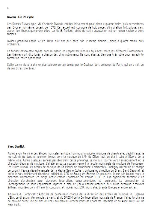 Danse slave No 8 - Quintette à vent avec piano - DVORAK A. - Educationnal sheet