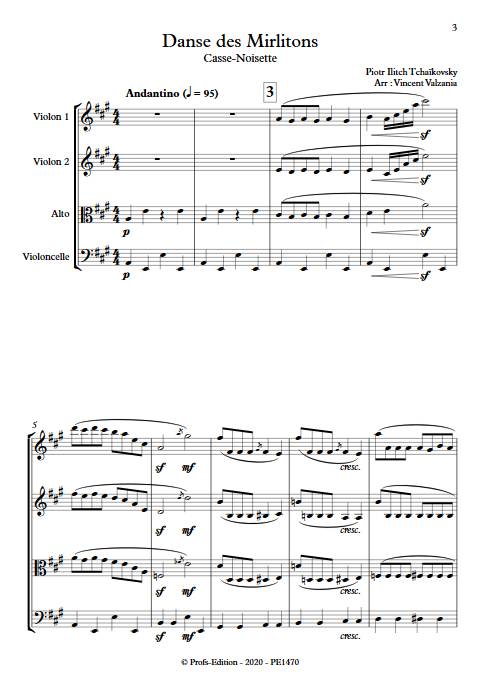 Danse des mirlitons - Quatuor à Cordes - TCHAIKOVSKY P. I. - app.scorescoreTitle