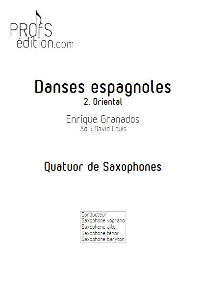 Danse Espagnole No 2 - Oriental - Quatuor de Saxophones - GRANADOS E. - front page