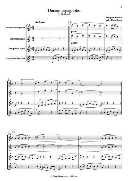 Danse Espagnole No 2 - Oriental - Quatuor de Saxophones - GRANADOS E. - app.scorescoreTitle