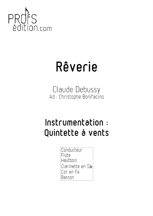 Rêverie - Quintette à Vents - DEBUSSY C. - front page