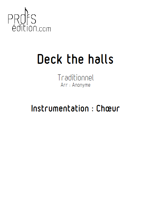 Deck the halls - Chœur seul - TRADITIONNEL - front page