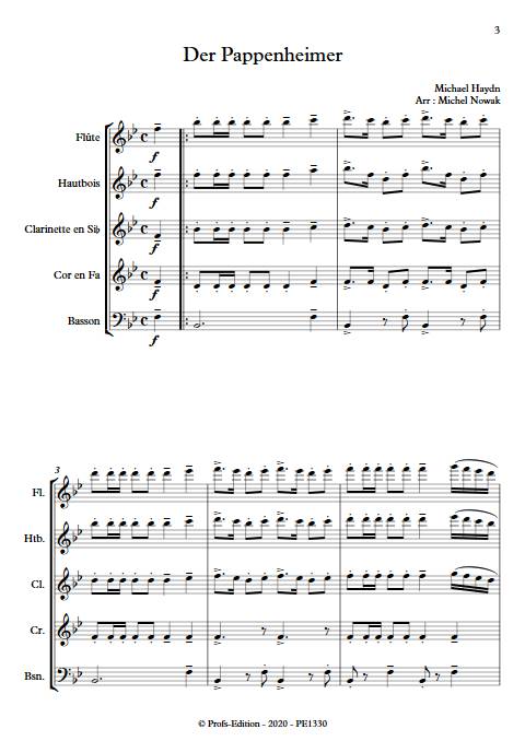 Der Pappenheimer - Quintette à vents - HAYDN M. - app.scorescoreTitle