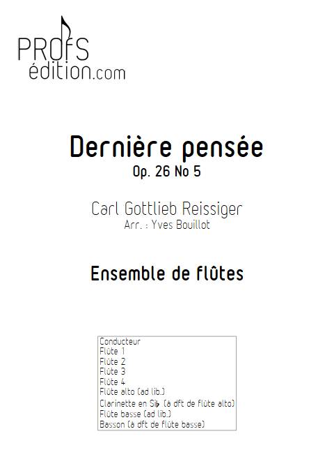 Dernière pensée - Ensemble de Flûtes - REISSIGER C. G. - front page