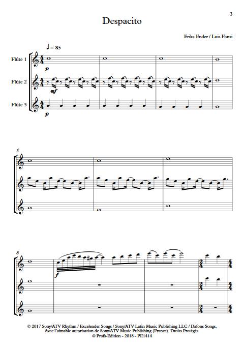 Despacito - Trio de Flûtes - FONSI L. - app.scorescoreTitle