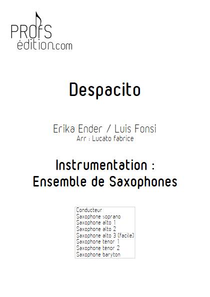 Despacito - Ensemble de Saxophones - FONSI L. - front page