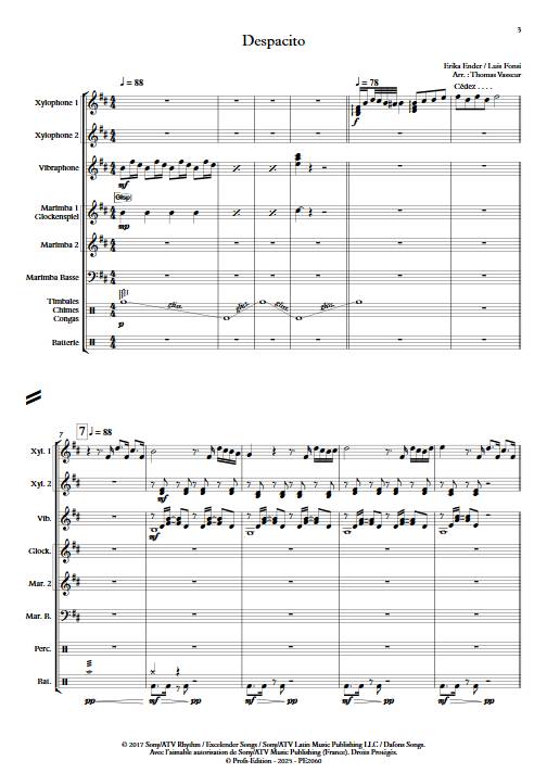 Despacito - Ensemble de percussions - FONSI L. - Score