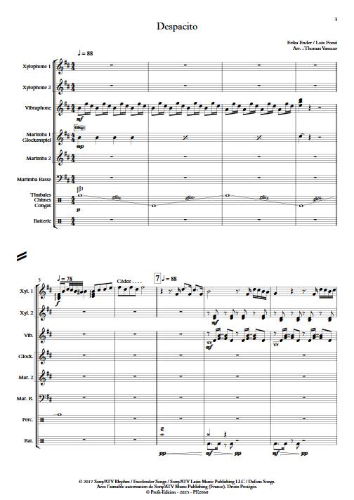 Despacito - Ensemble de percussions - FONSI L. - Score