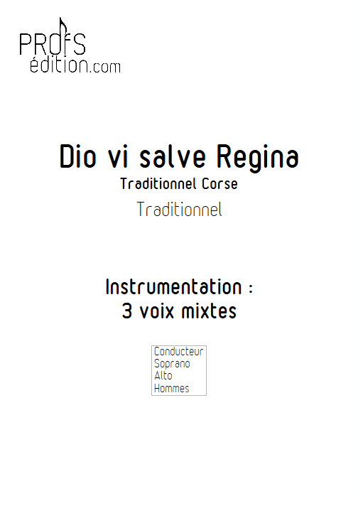 Dio vi salvi regina - 3 voix mixtes - TRADITIONNEL CORSE - front page