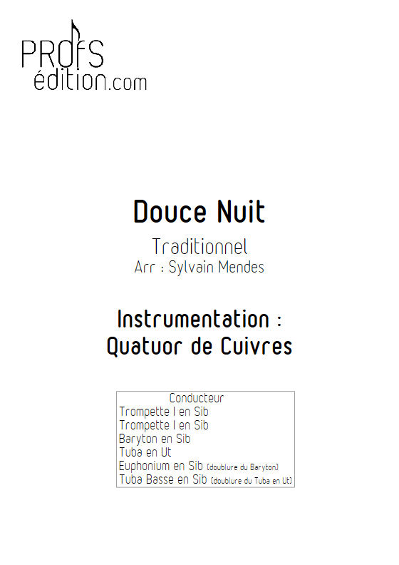 Douce Nuit - Quatuor Cuivres - TRADITIONNEL - front page