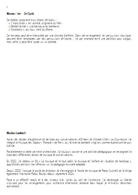 Du Mali au Ghana - Orchestre d'harmonie - TRADITIONNEL AFRICAIN - Educationnal sheet