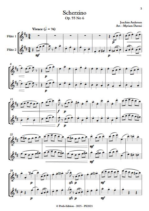 Duo sur le scherzino d'Andersen - Duo de Flûtes - ANDERSEN J. - Score