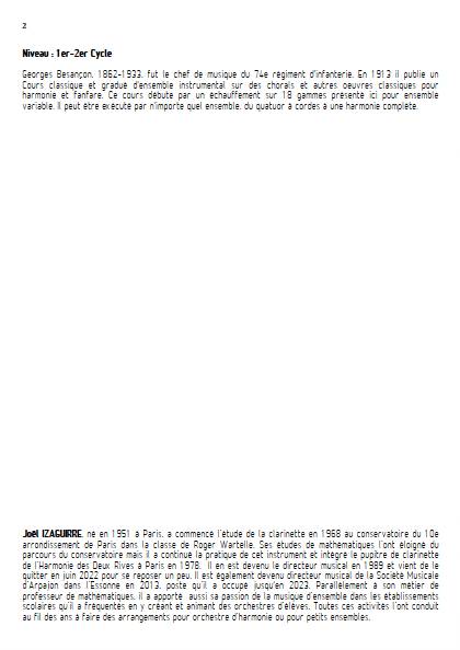 Echauffement sur 18 gammes - Ensemble Variable & Harmonie - BESANCON G. - Educationnal sheet