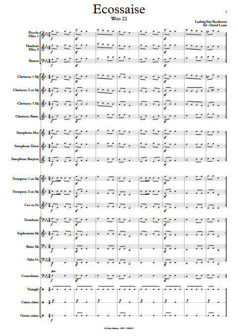 Ecossaise - Orchestre d'Harmonie - BEETHOVEN L.V. - app.scorescoreTitle