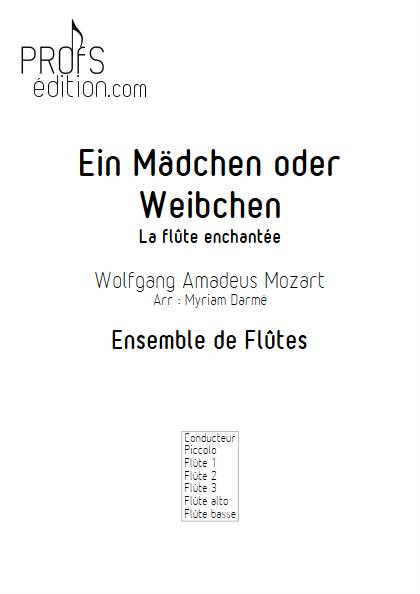 Ein Mädchen oder weibchen - Ensemble de Flûtes - MOZART W.A. - front page