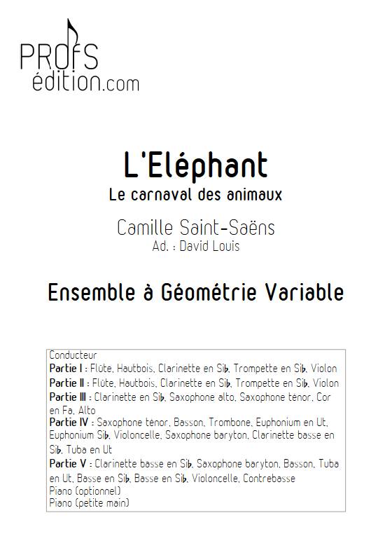 L'Eléphant, La carnaval des animaux - Ensemble Variable - SAINT-SAENS C. - front page