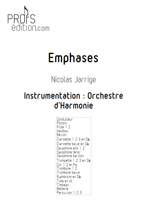 Emphases - Orchestre d'Harmonie - JARRIGE N. - front page