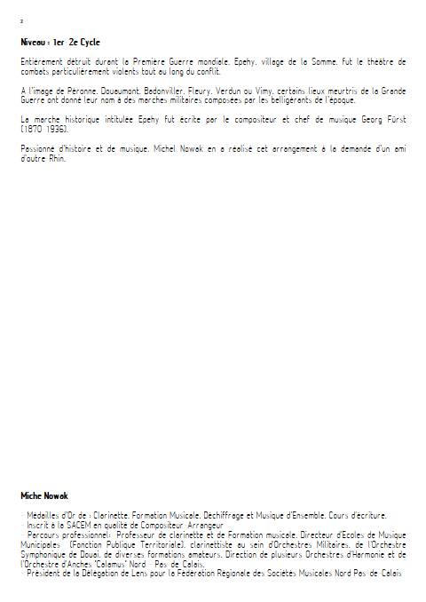 Epehy - Marsch - Orchestre d'harmonie - FURST G. - Educationnal sheet