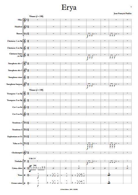Erya - Orchestre d'harmonie - PAULEAT J. F. - app.scorescoreTitle