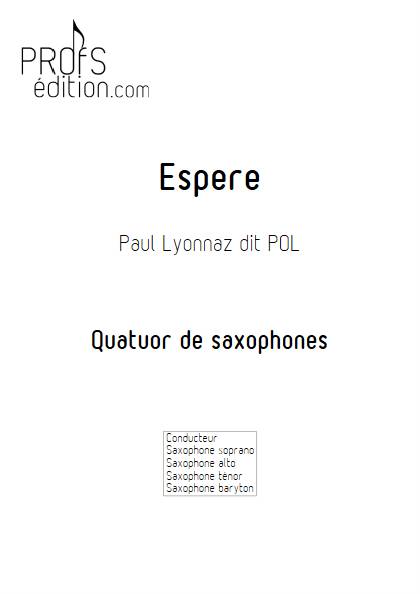 Espere - Quatuor de Saxophones - LYONNAZ Paul - front page