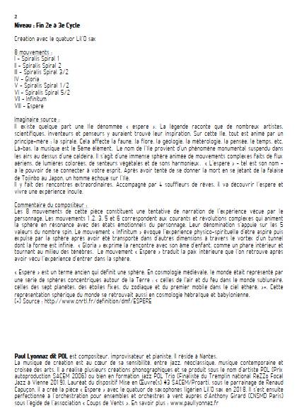 Espere - Quatuor de Saxophones - LYONNAZ Paul - Educationnal sheet