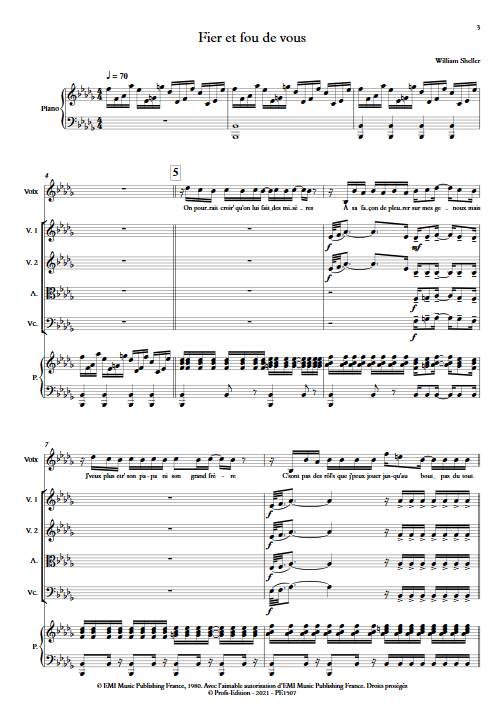 Fier et fous de vous - Chant et Quintette à Cordes - SHELLER W. - app.scorescoreTitle