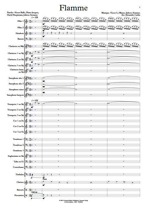 Flamme - Orchestre d'harmonie - ARMANET J. - Score
