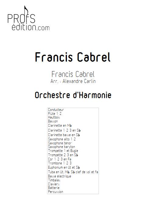 Francis Cabrel - Orchestre d'harmonie - CABREL F. - front page