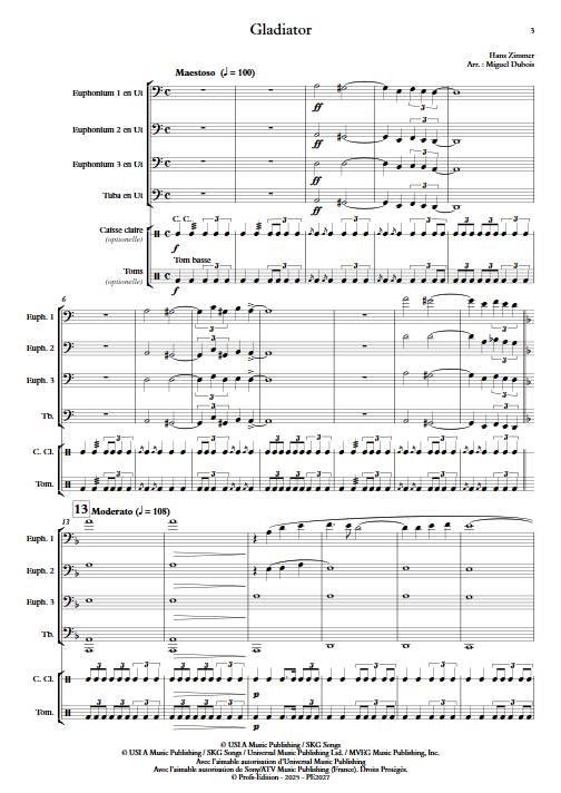 Gladiator - Ensemble de Tubas - ZIMMER H. - Score
