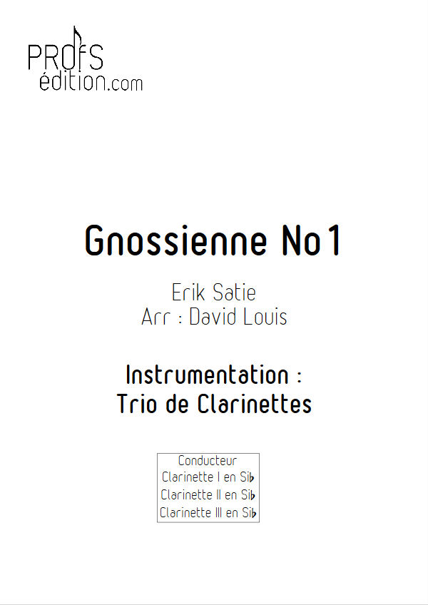 Gnossienne n°1 - Trio Clarinettes - SATIE E. - front page