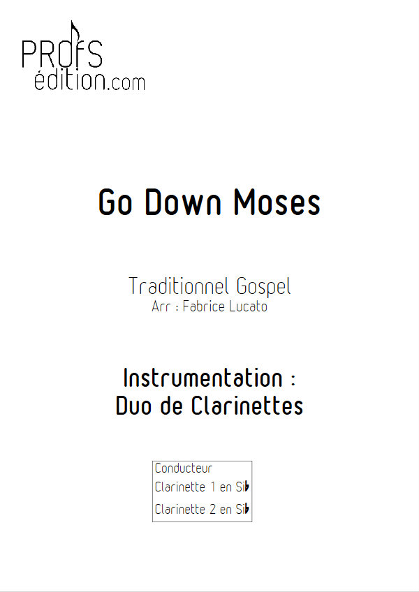 Go Down Moses - Duo de Clarinettes - TRADITIONNEL GOSPEL - front page