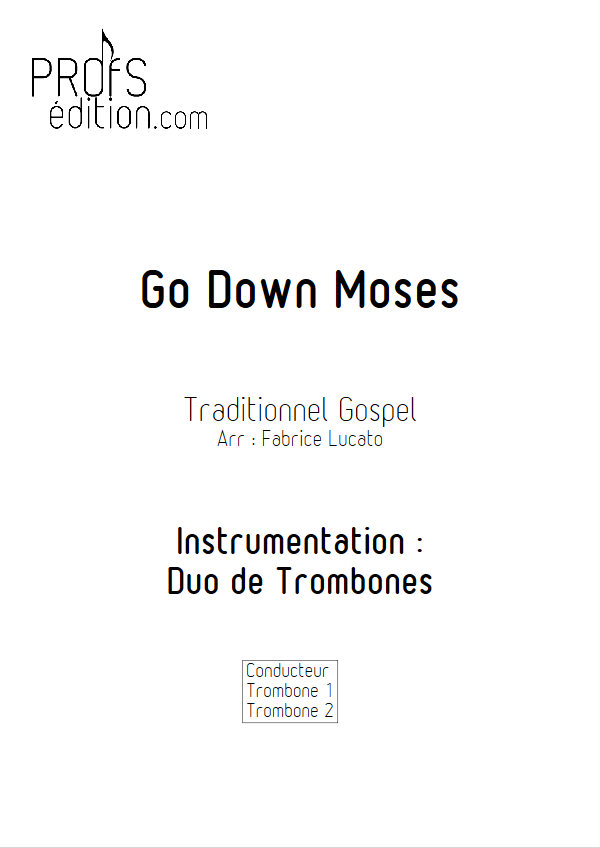 Go Down Moses - Duo de Trombones - TRADITIONNEL GOSPEL - front page