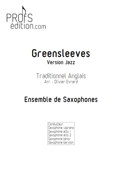 Greenleeves - Version Jazz - Ensemble de Saxophones - TRADITIONNEL ANGLAIS - front page