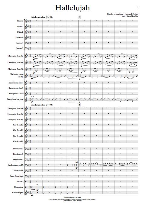 Hallelujah - Orchestre d'harmonie - COHEN L. - app.scorescoreTitle
