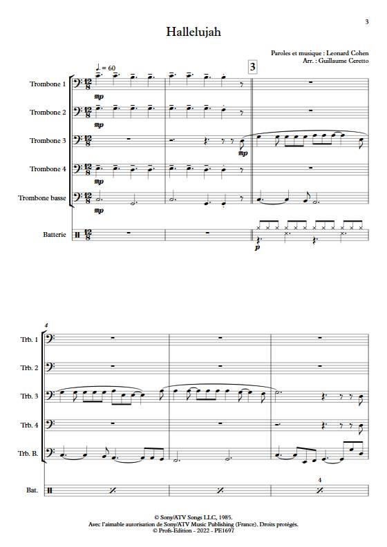 Hallelujah - Quintette de Trombones - COHEN L. - app.scorescoreTitle