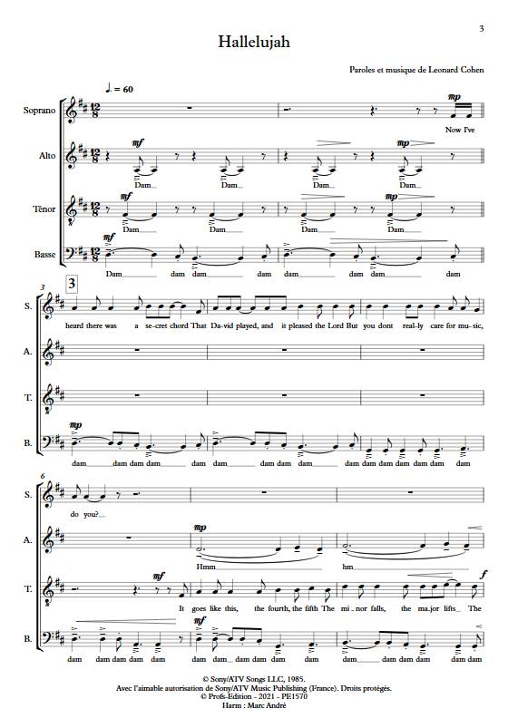 Hallelujah - choeur mixte - COHEN L. - app.scorescoreTitle