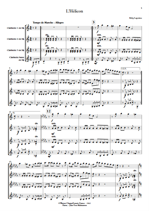 l'Hélicon - Ensemble de Clarinettes - LAPOINTE B. - app.scorescoreTitle
