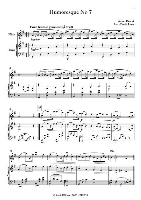 Humoresque No 7 - Flûte ou Violon & Piano - DVORAK A. - app.scorescoreTitle