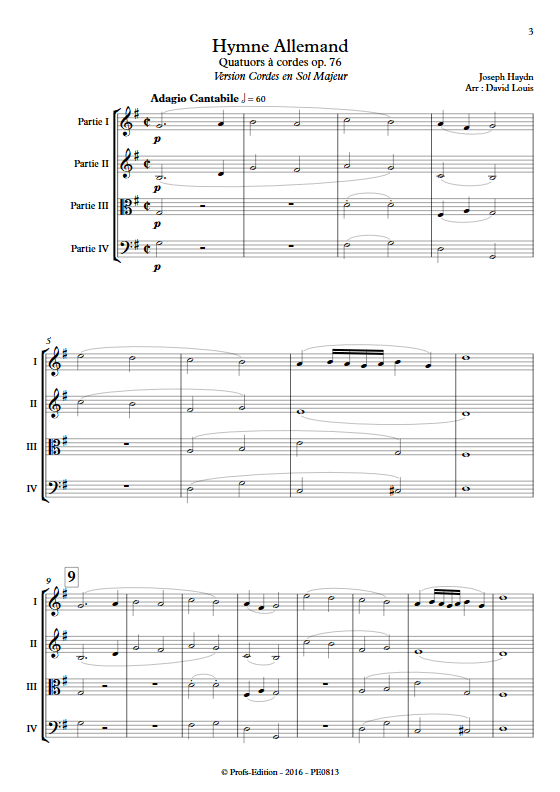 Hymne Allemand - Ensemble à Géométrie Variable - HAYDN J. - Educationnal sheet