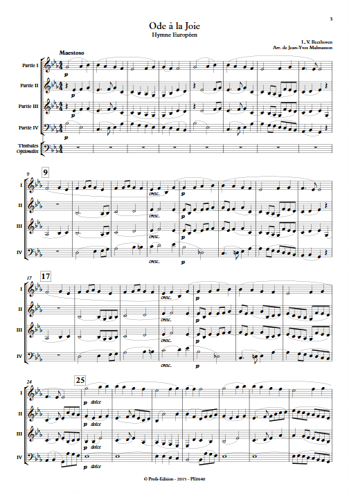 Hymne Européen - Ensemble à Géométrie Variable - BEETOVEN L. V. - app.scorescoreTitle