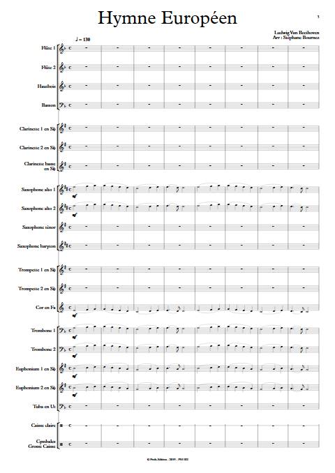 Hymne Européen - Orchestre d'Harmonie - BEETHOVEN L. V. - app.scorescoreTitle