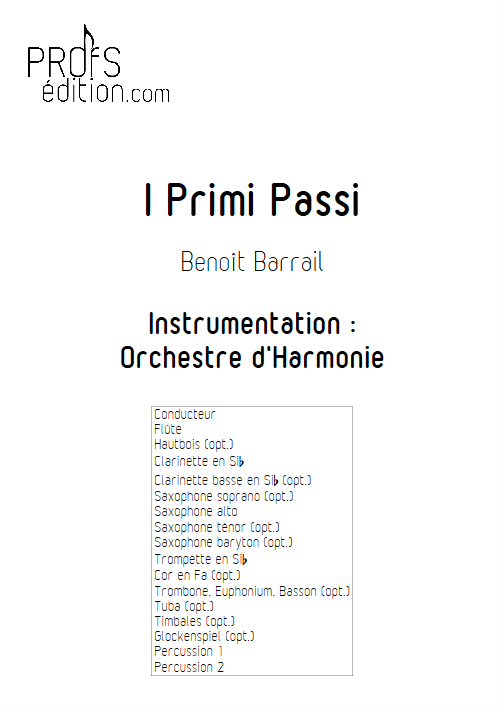 I Primi Passi - Orchestre d'Harmonie - BARRAIL B. - front page