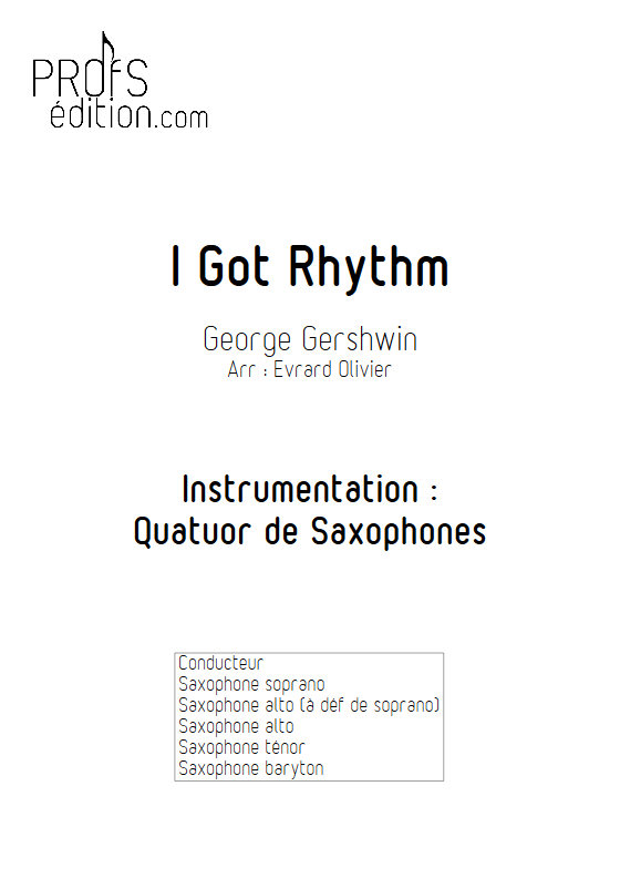 I got Rythm - Quatuor de Saxophones - GERSHWIN G. - front page