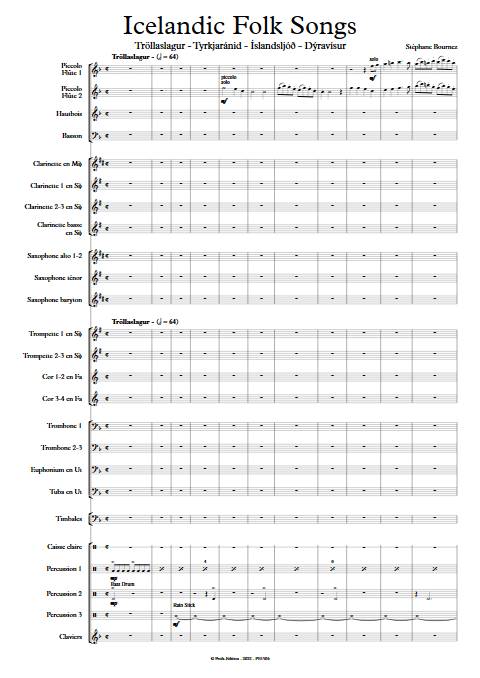 Icelandic Folk Songs - Orchestre d'Harmonie - BOURNEZ S. - app.scorescoreTitle