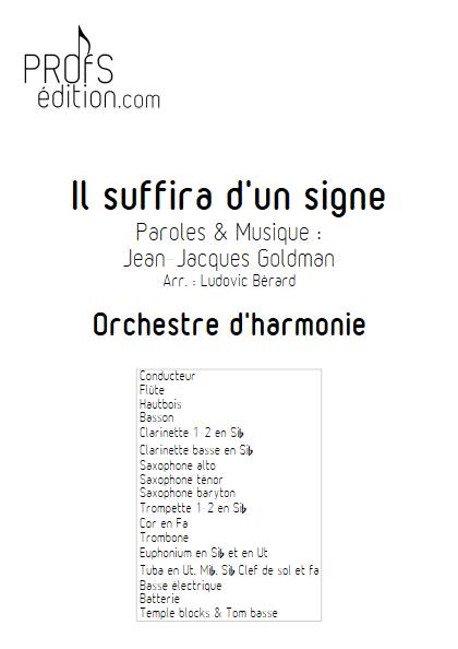Il suffira d'un signe - Orchestre d'Harmonie - GOLDMAN J.J. - front page
