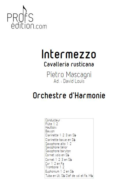 Intermezzo - Cavalleria rusticana - Orichestre d'Harmonie - MASCAGNI P. - front page