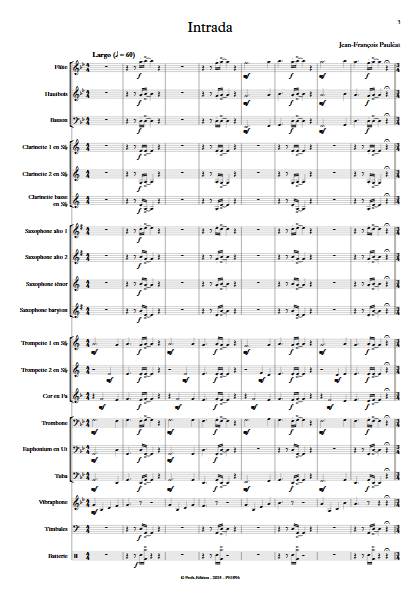 Intrada - Orchestre d'harmonie - PAULEAT J.F. - app.scorescoreTitle