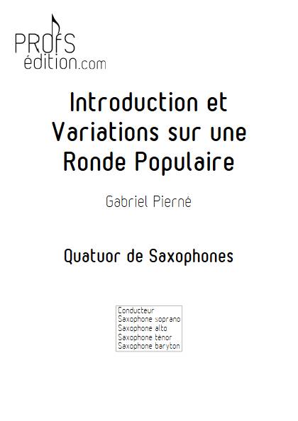 Introduction et Variations sur une Ronde Populaire - Quatuor de Saxophones - PIERNE G. - front page